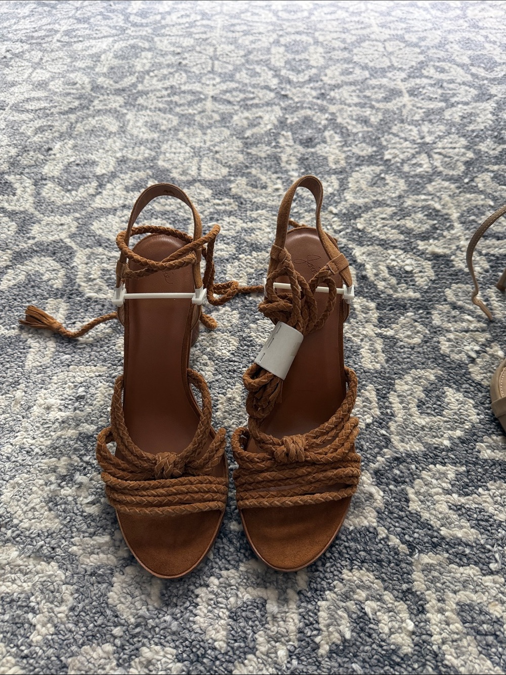 Joie Brown Braided Rope Heeled Sandals